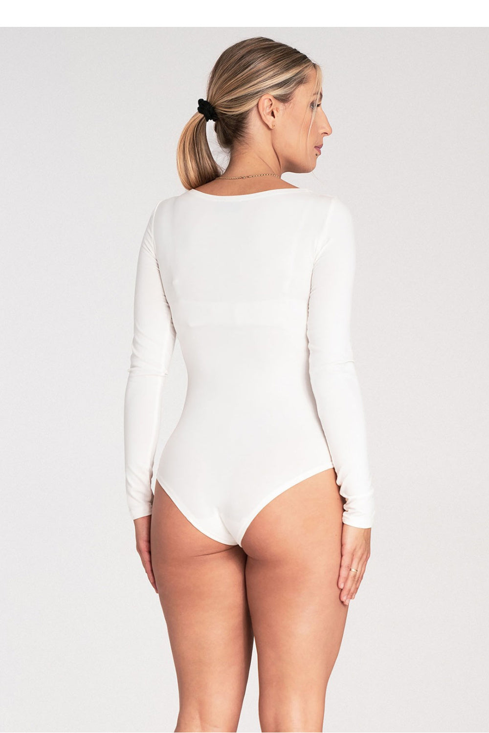 Figl Ecru Boat Neck Shapewear Bodysuit - view 3