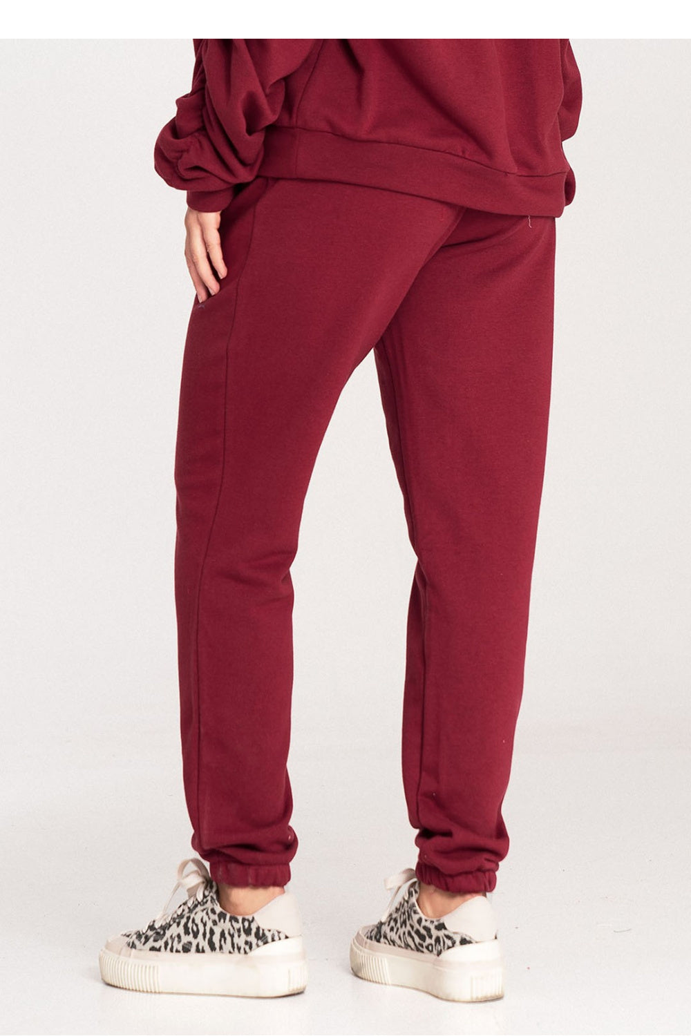 Figl Burgundy Cotton Joggers - view 3