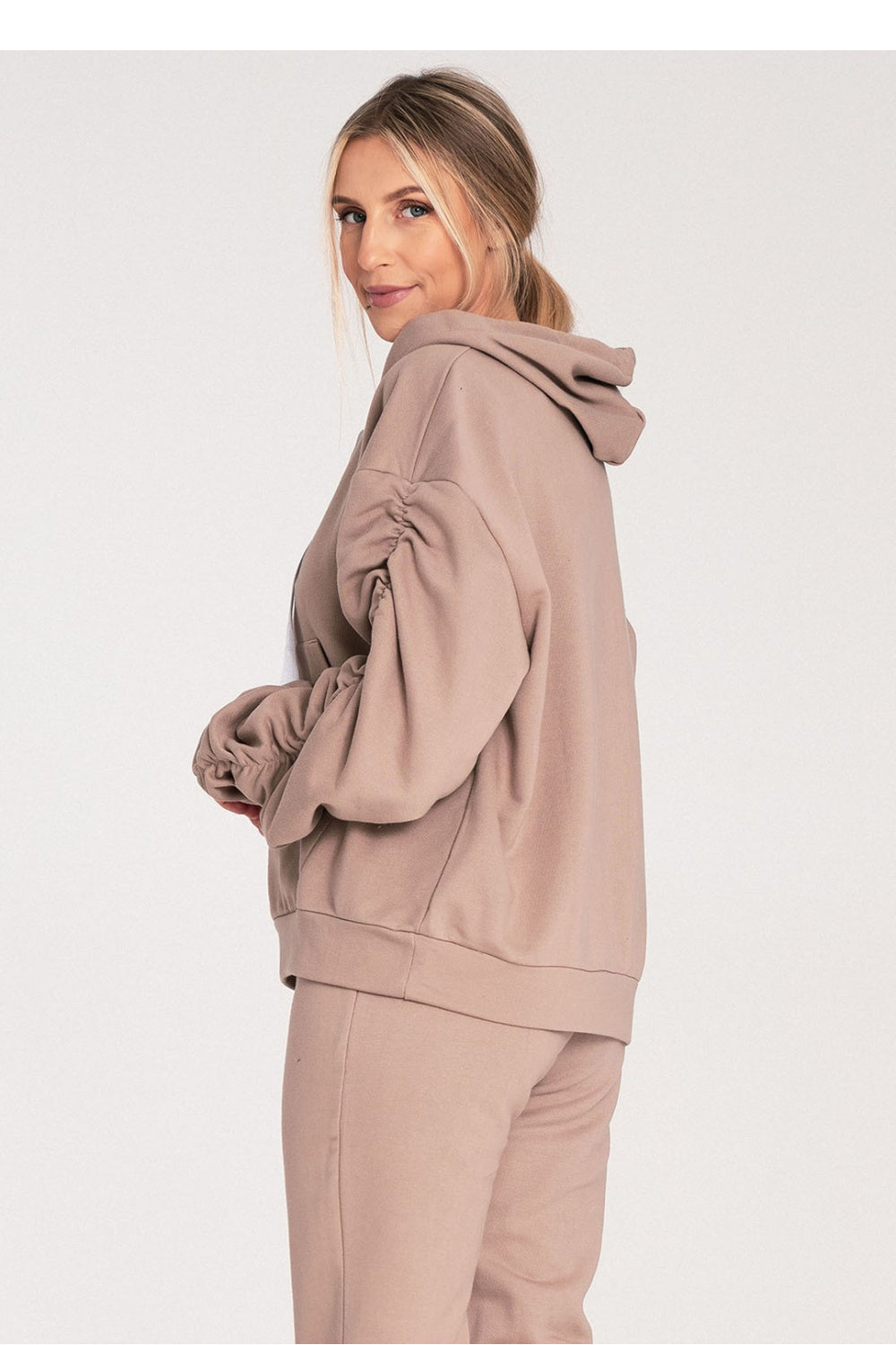 Figl Beige Hooded Cotton Sweatshirt - view 3