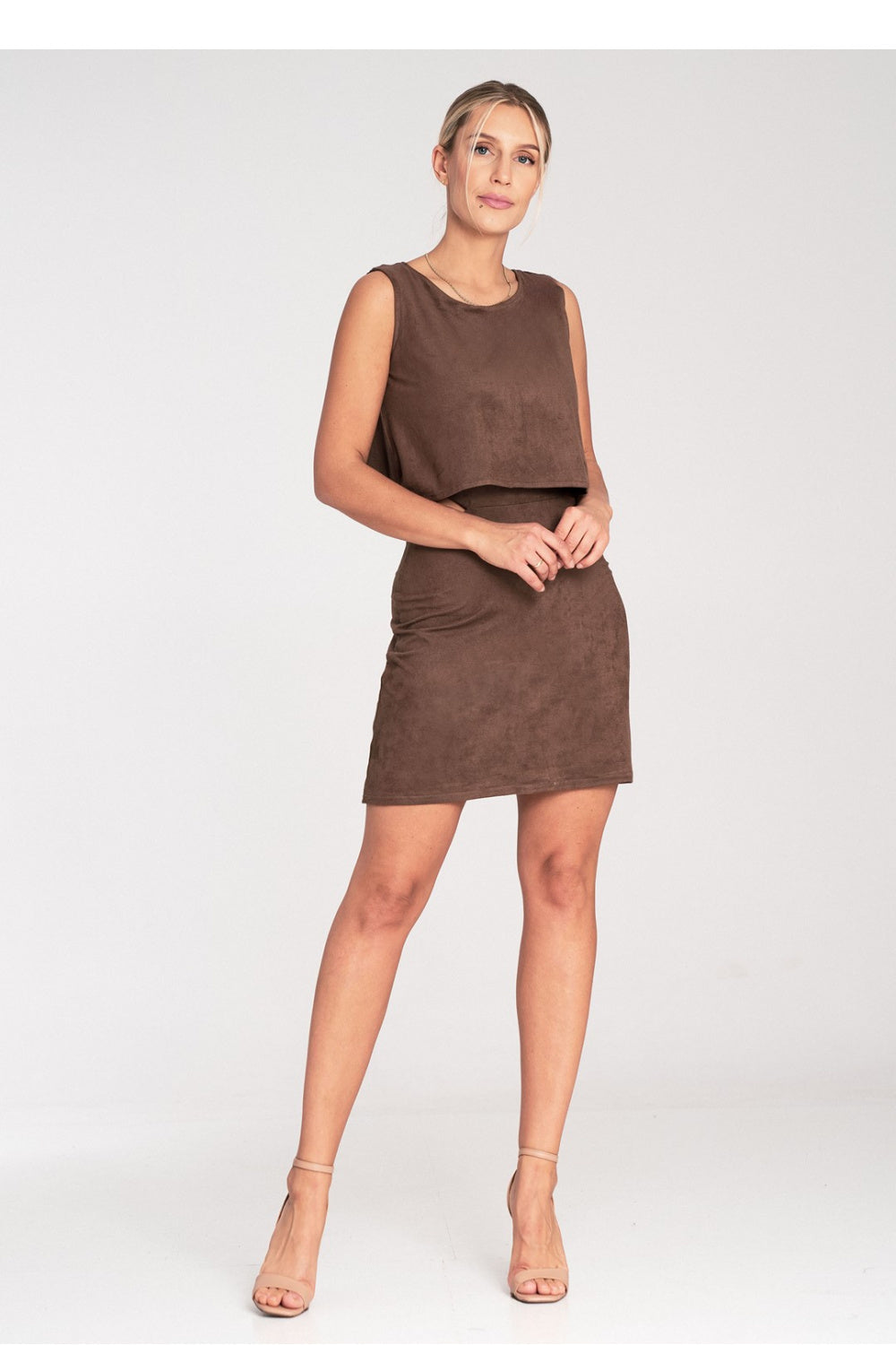 Figl Brown Suede Evening Dress