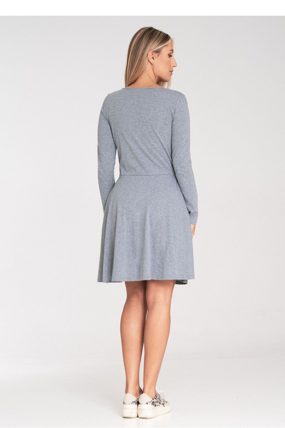 Figl Grey Wrap Long Sleeve Dress - view 3