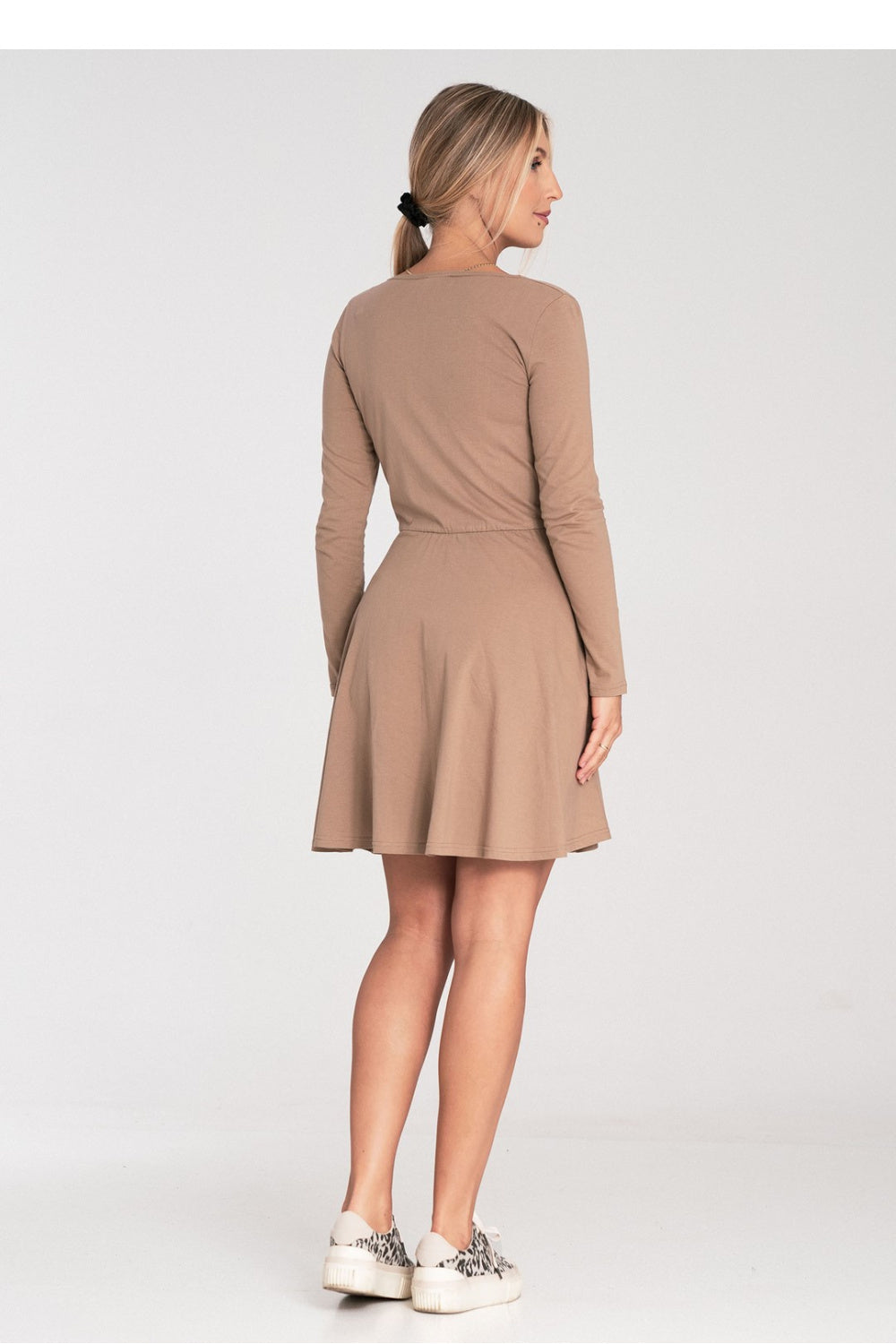 Figl Beige Wrap Long Sleeve Dress - view 3