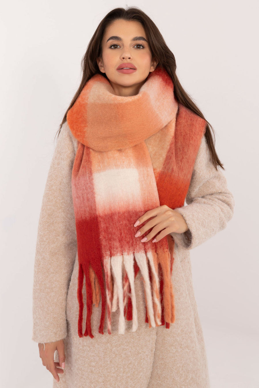 AT Red Polyester Shawl