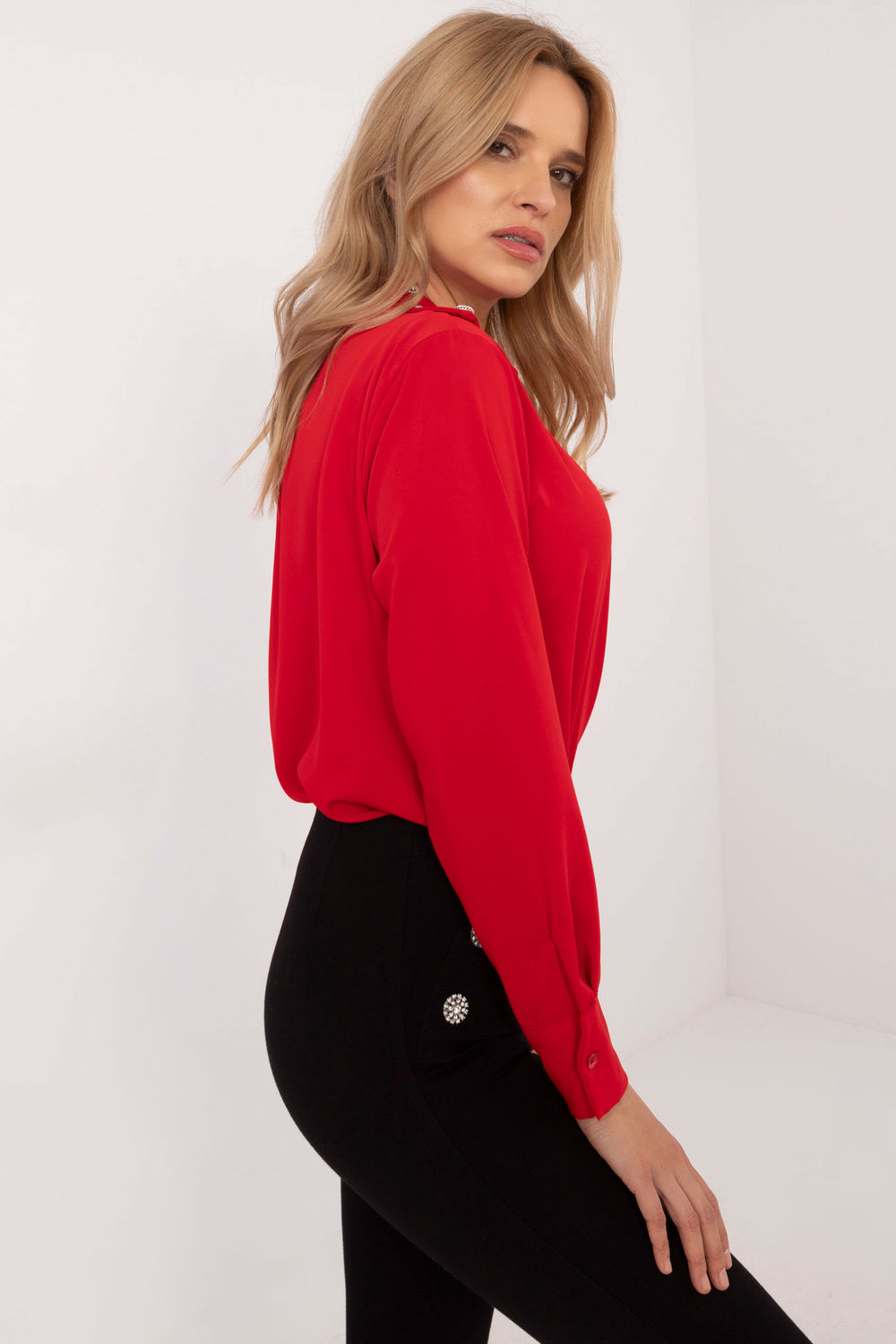 Italy Moda Red Long Sleeve Top - view 2