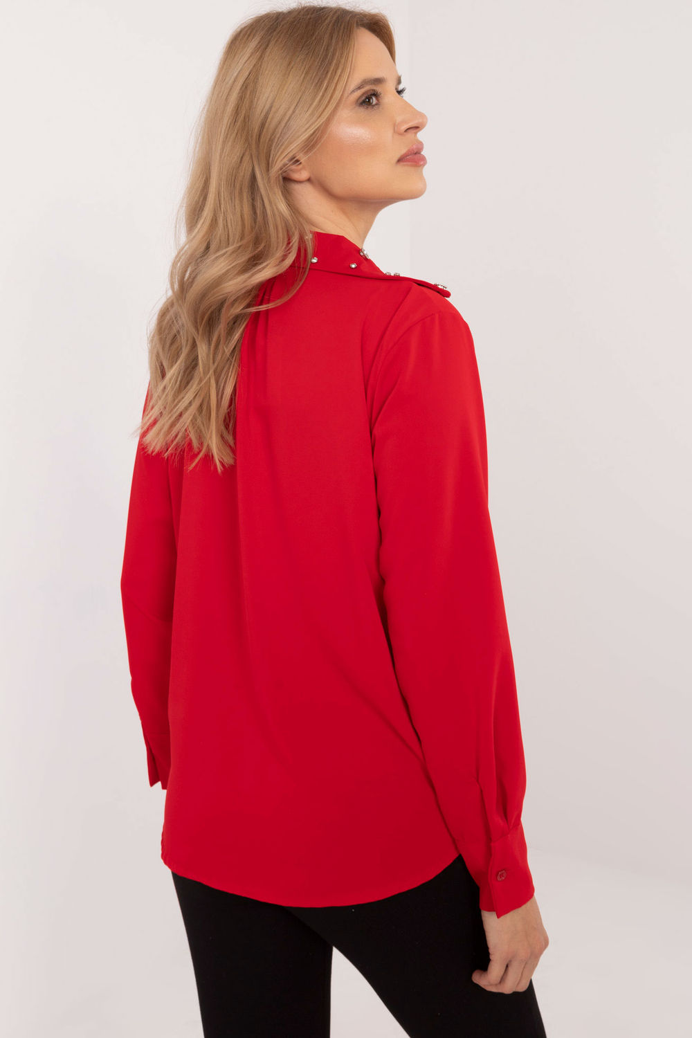 Italy Moda Red Long Sleeve Top - view 3