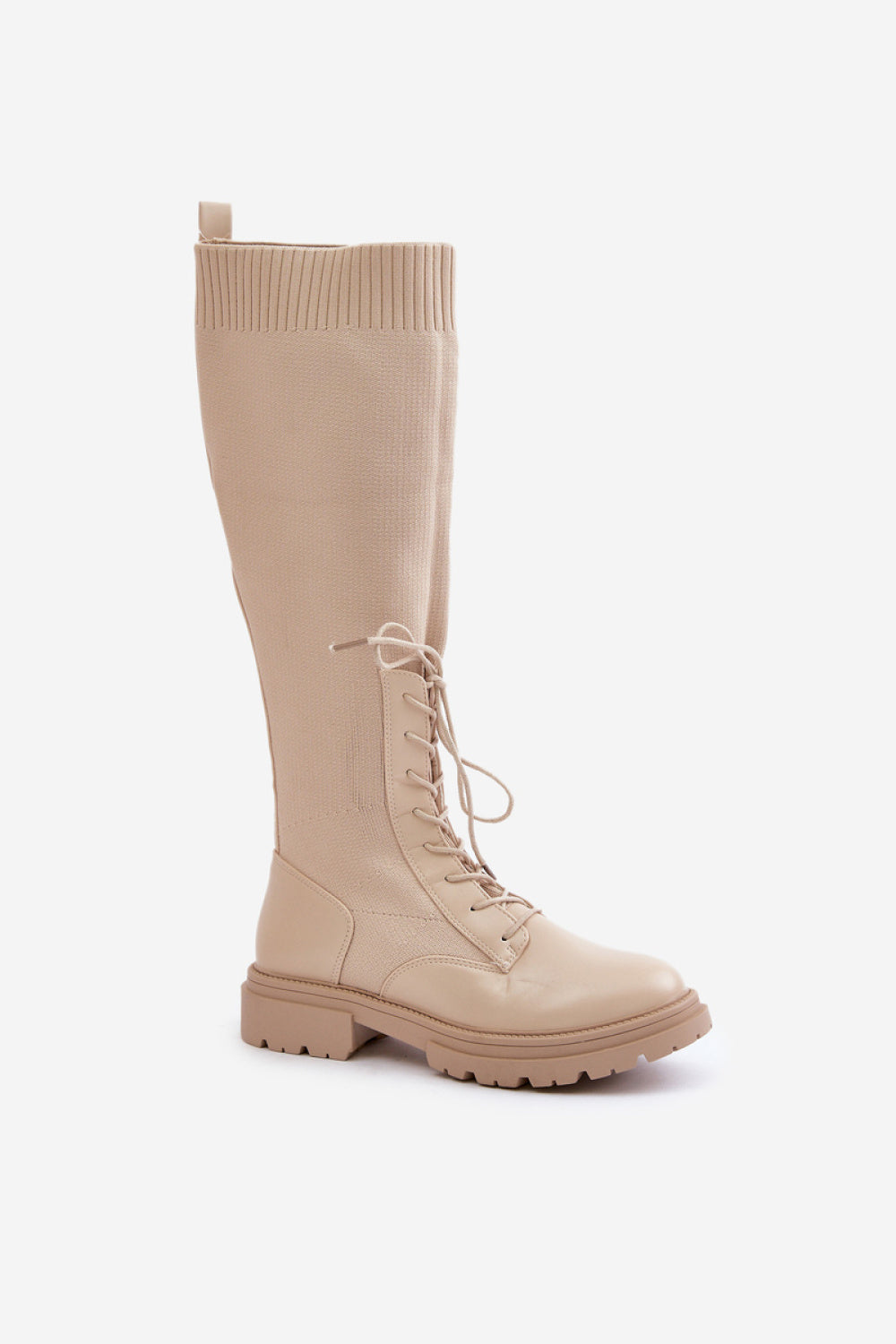 Step In Style Iranel Beige Faux Leather Over The Knee Boots - view 2