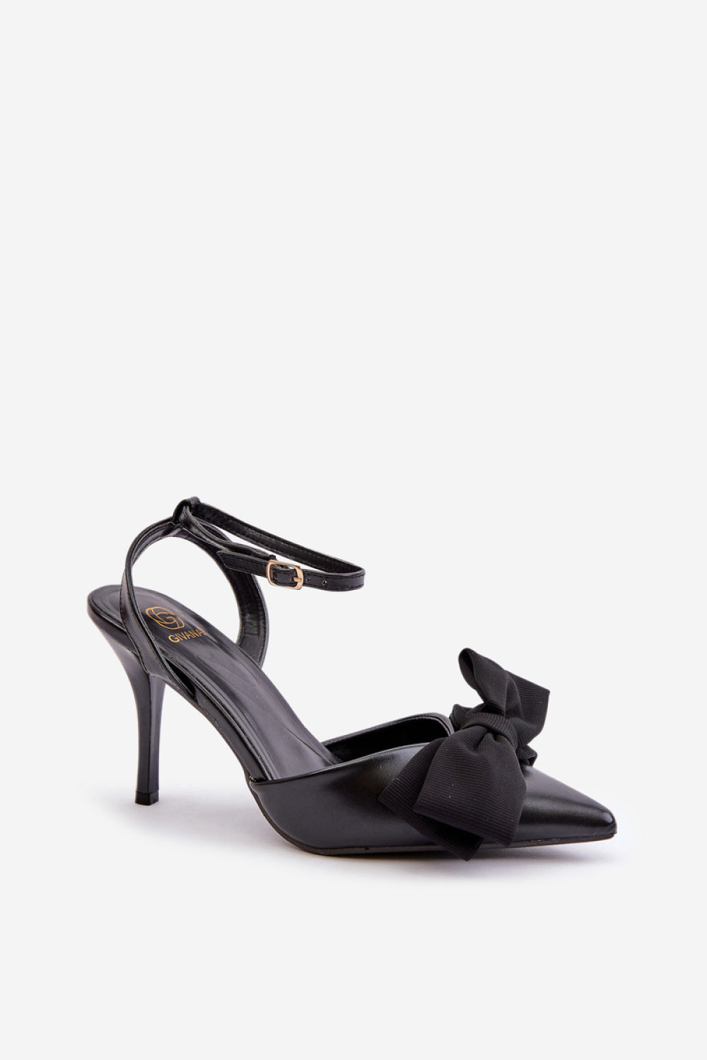 Step In Style Volamia Black Faux Leather Stiletto High Heels - view 2
