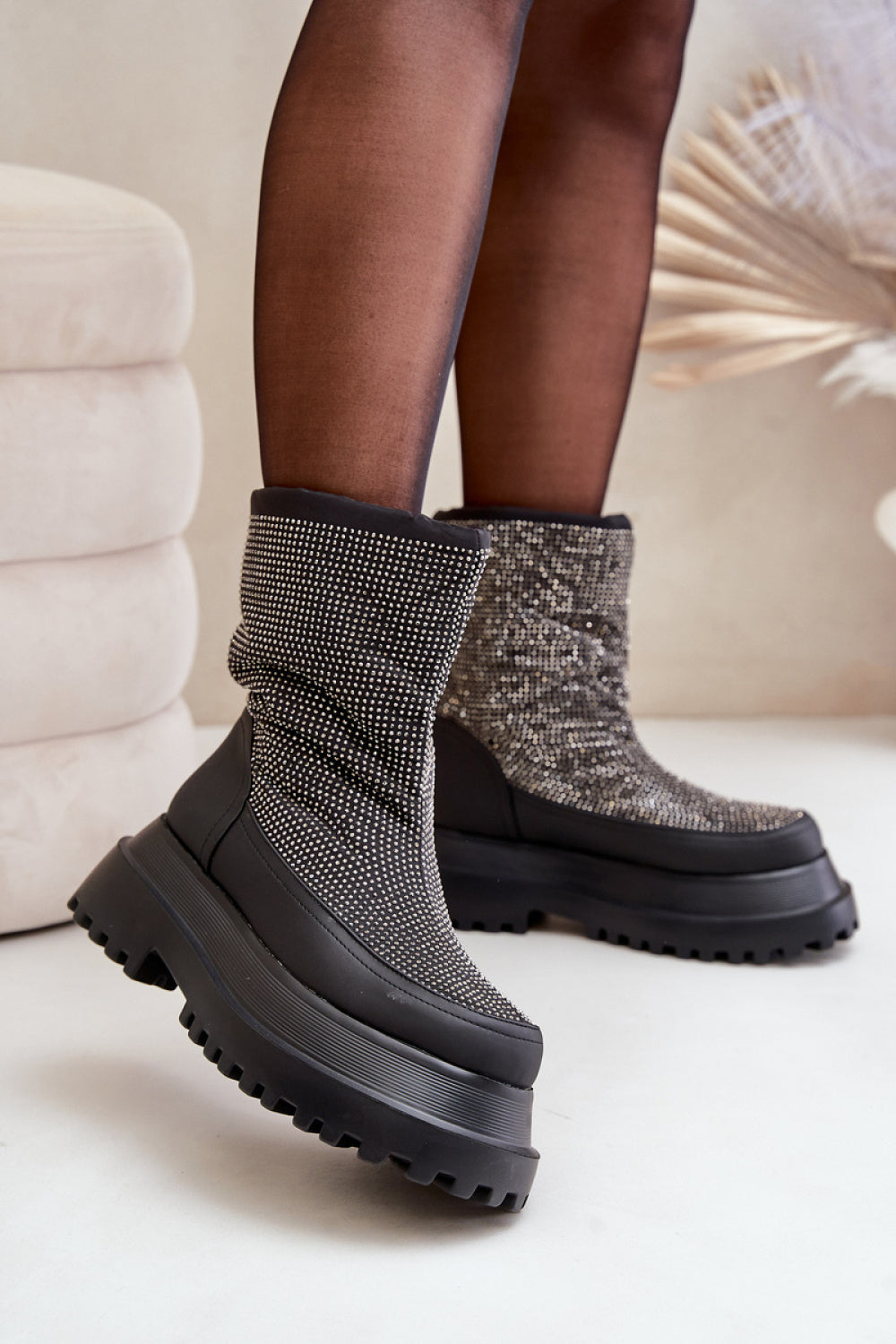 Step In Style Avivina Black Platform Snow Boots