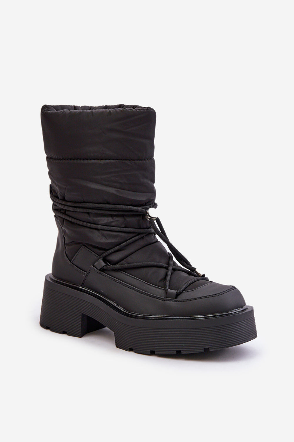Step In Style Seandriel Black Faux Leather Platform Snow Boots - view 2