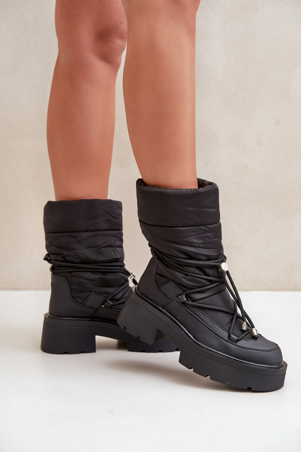 Step In Style Seandriel Black Faux Leather Platform Snow Boots - view 3
