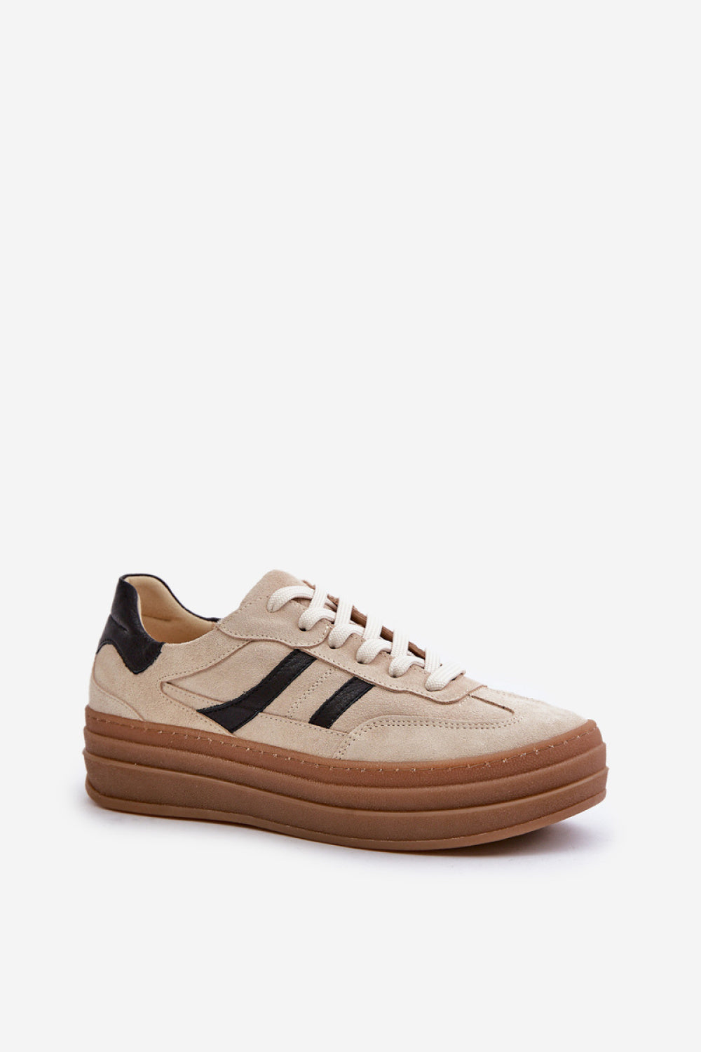 Step In Style Beige Suede Platform Trainers - view 2