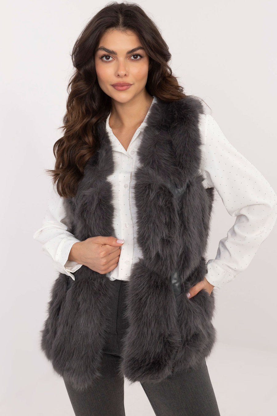 AT Dark Grey Polyester Hooded Gilet