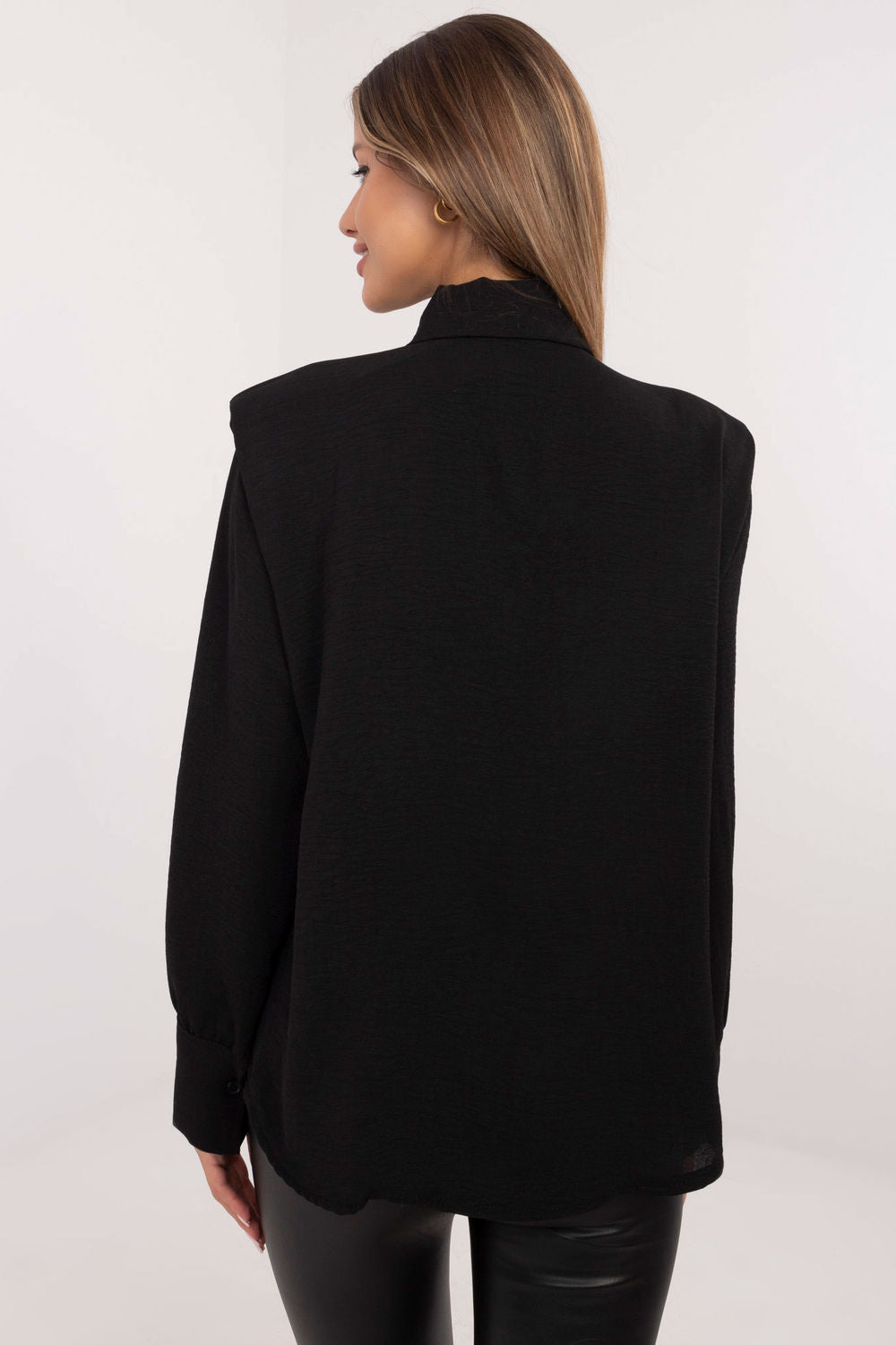Italy Moda Black Long Sleeve Top - view 3