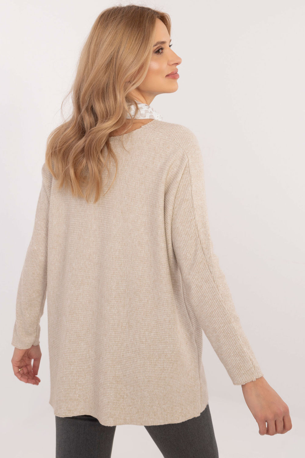Italy Moda Beige Long Sleeve Jumper - view 3