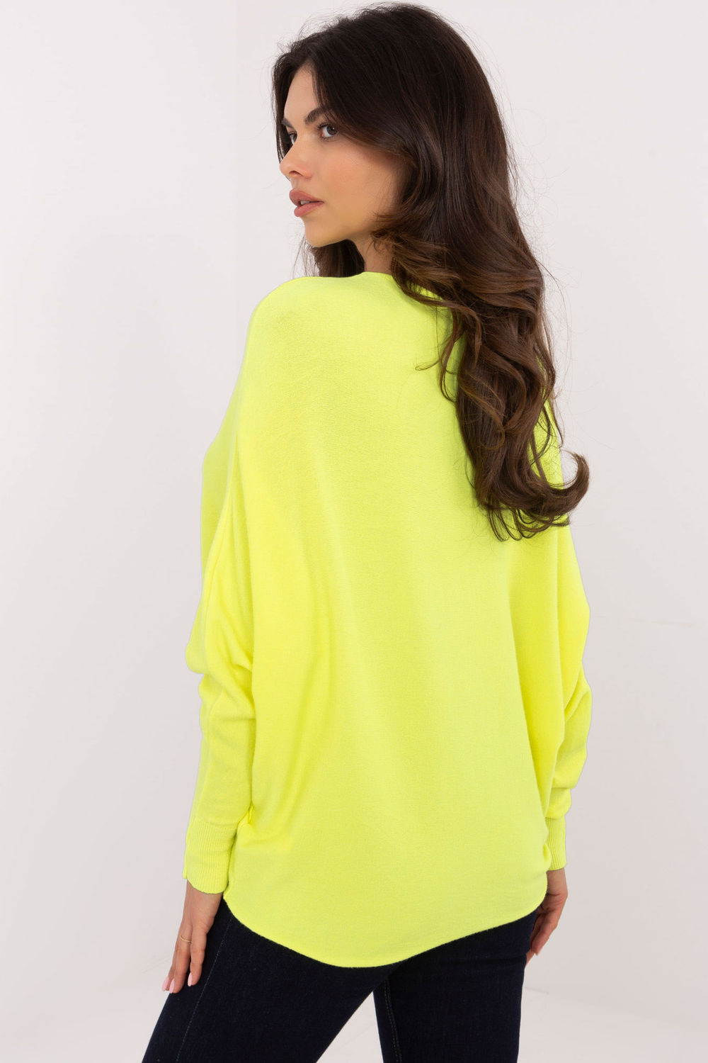 Italy Moda Neon Yellow Oversized Long Sleeve Jumper - view 3