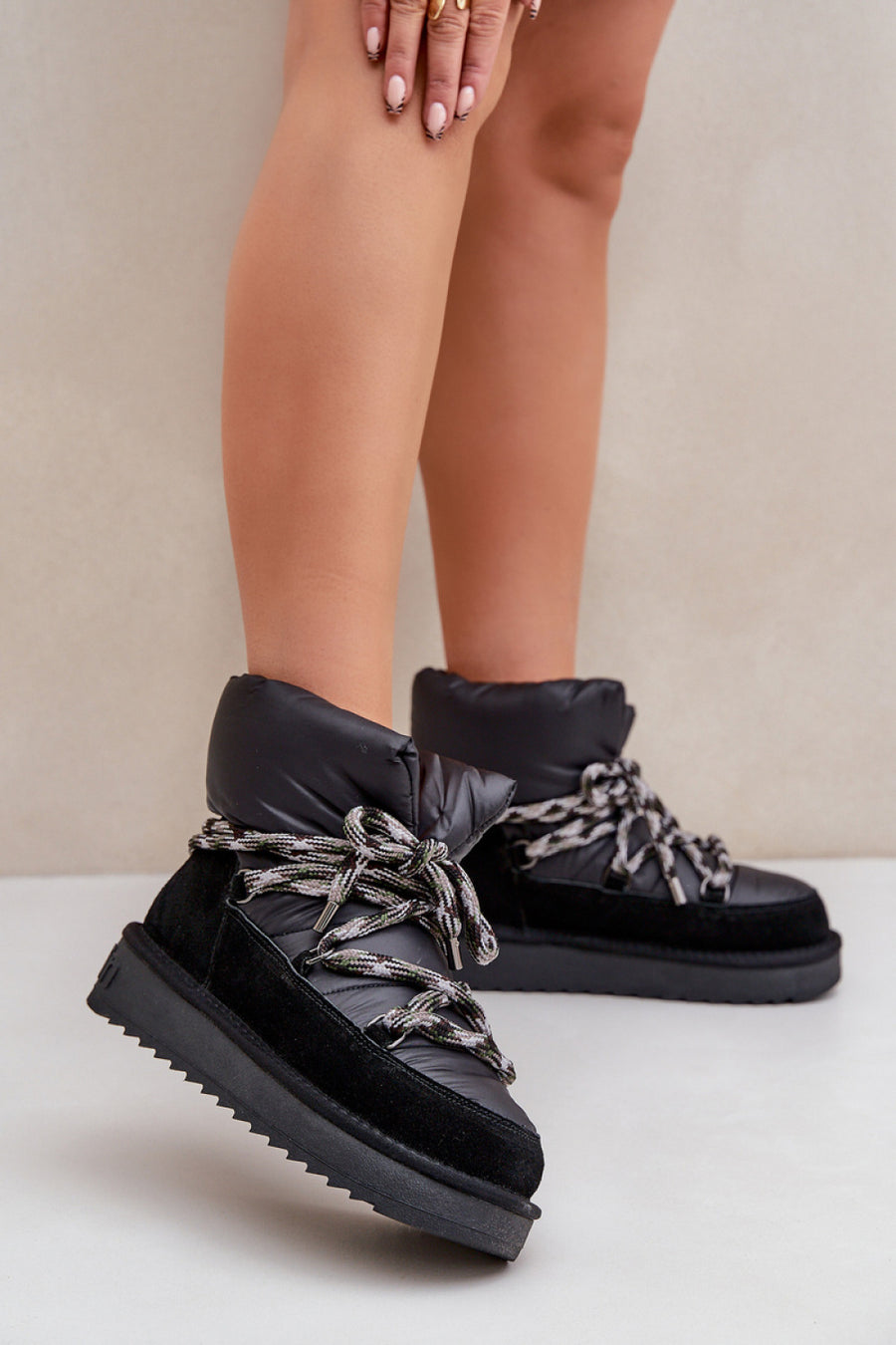 Step In Style Black Suede Snow Boots