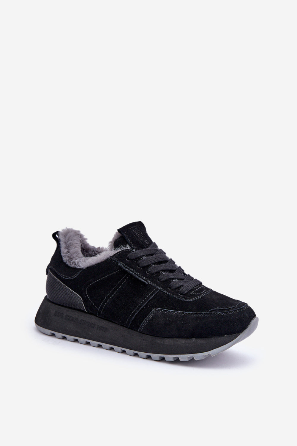 Step In Style Black Suede Lace Up Trainers - view 2