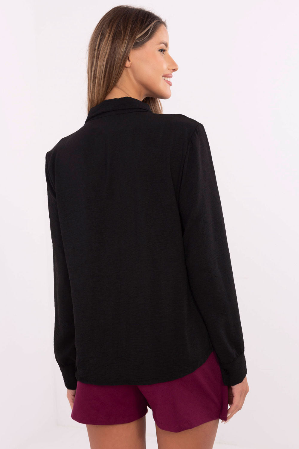 Italy Moda Black Long Sleeve Top with Bows - view 3