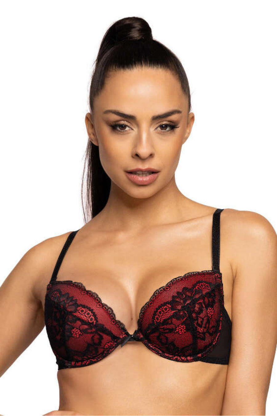 Mat Mollie Red Lace Plunge Push-Up Bra