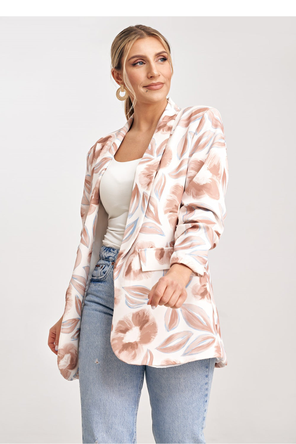 Figl Patterned Pleated Jacket