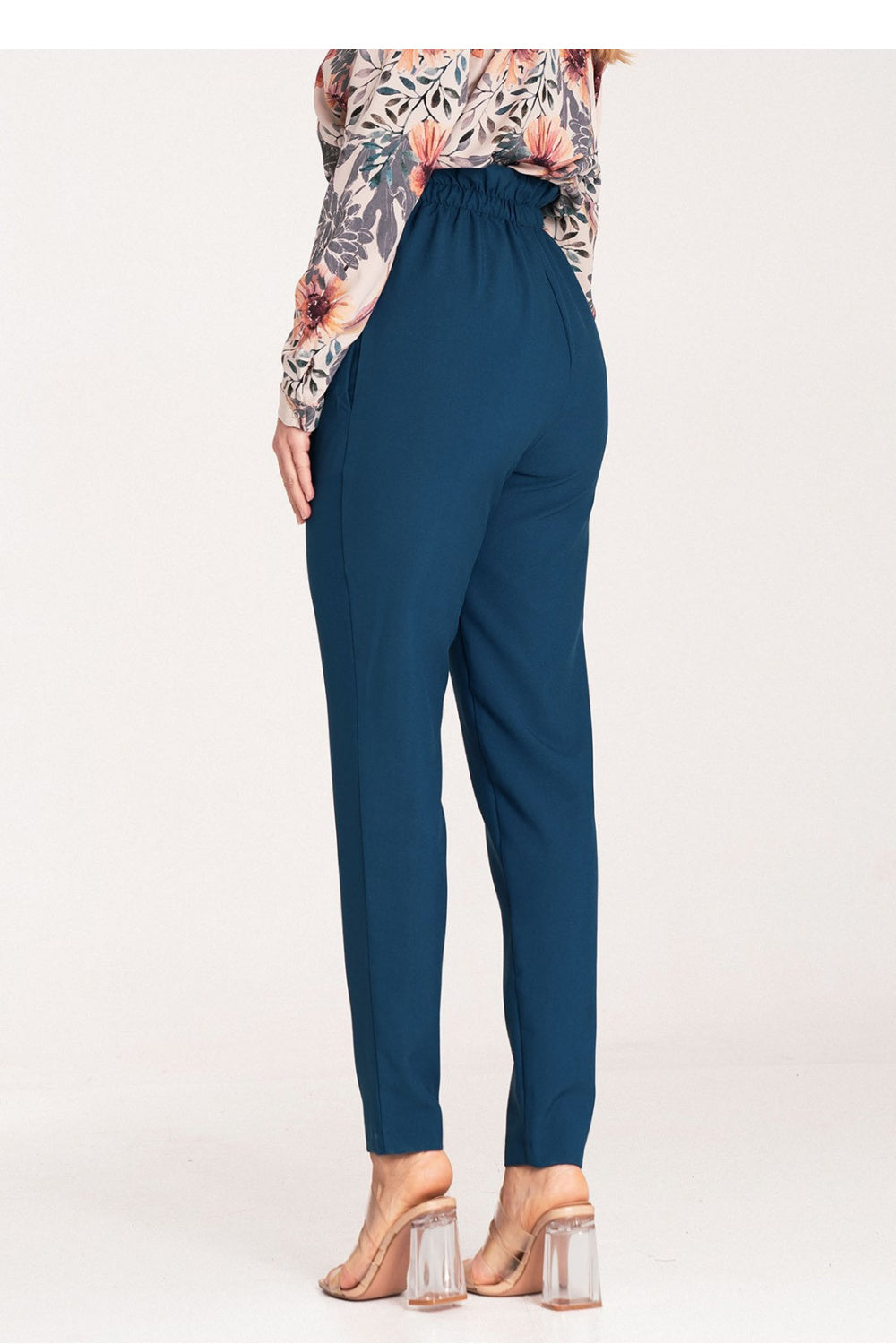 Figl Navy Polyester Pleated Trousers - view 3