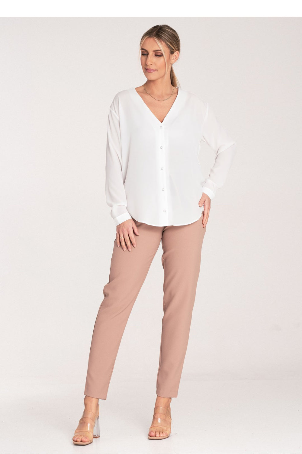 Figl Beige Polyester Trousers with Pockets - view 4
