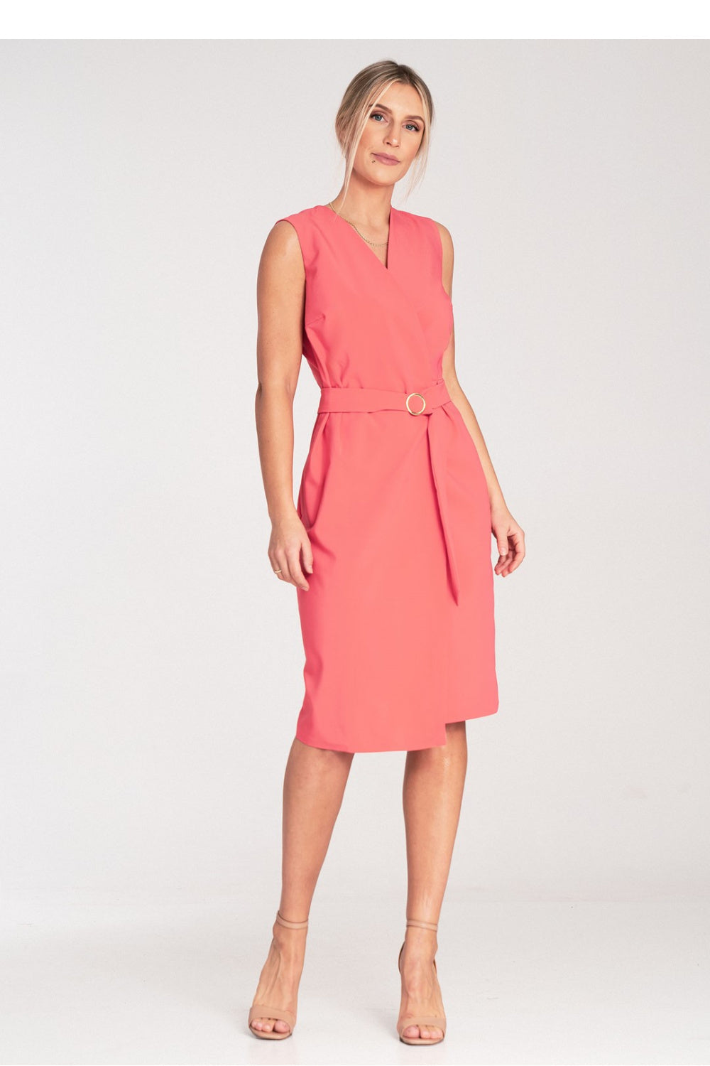 Figl Coral Midi Wrap Sleeveless Dress - view 2