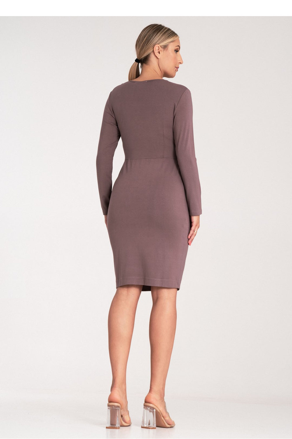 Figl Brown Bodycon V-Neck Dress - view 3