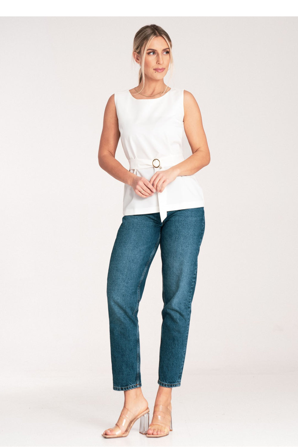 Figl Ecru Boat Neck Blouse - view 4