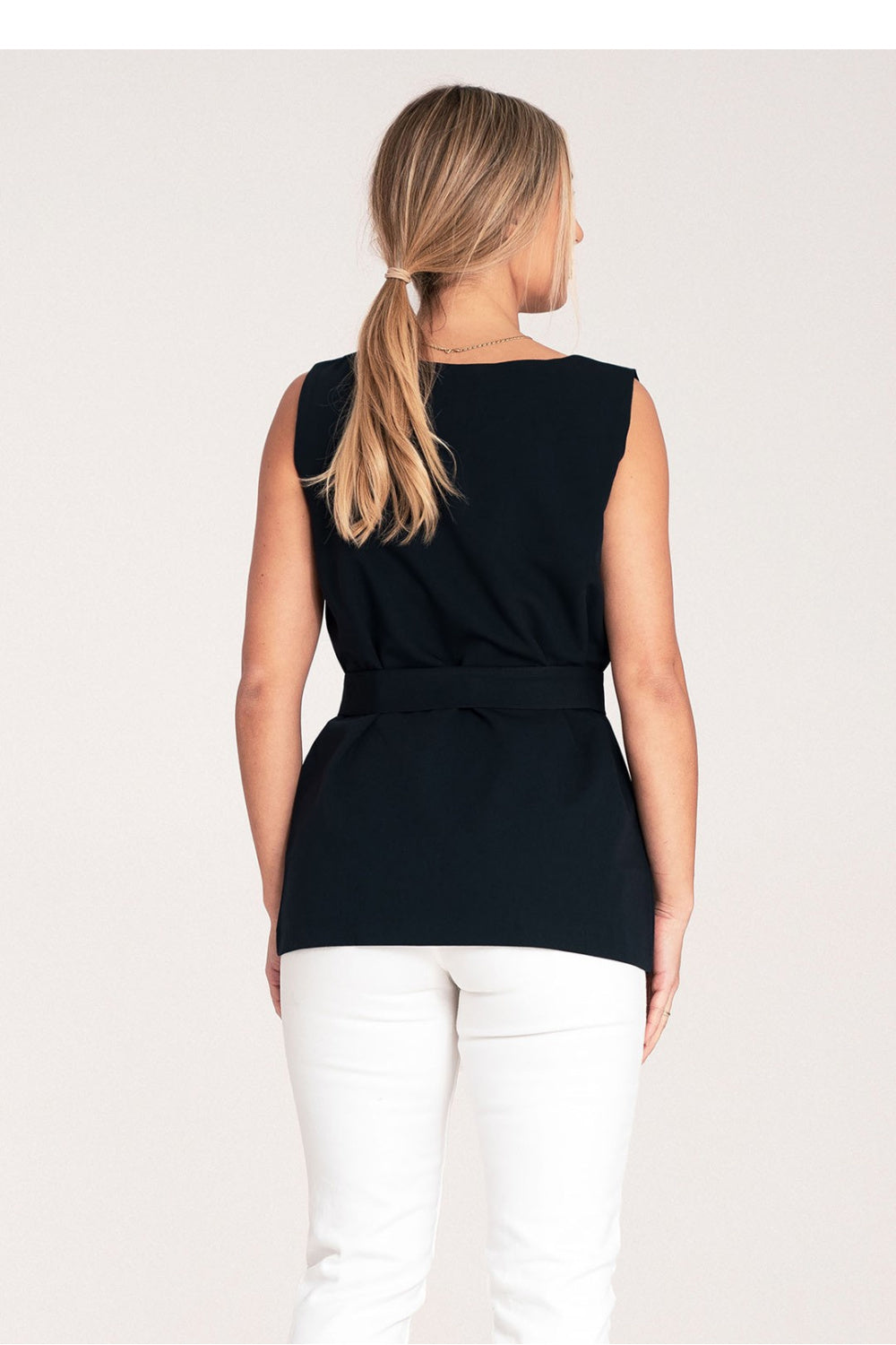 Figl Navy Boat Neck Blouse - view 3