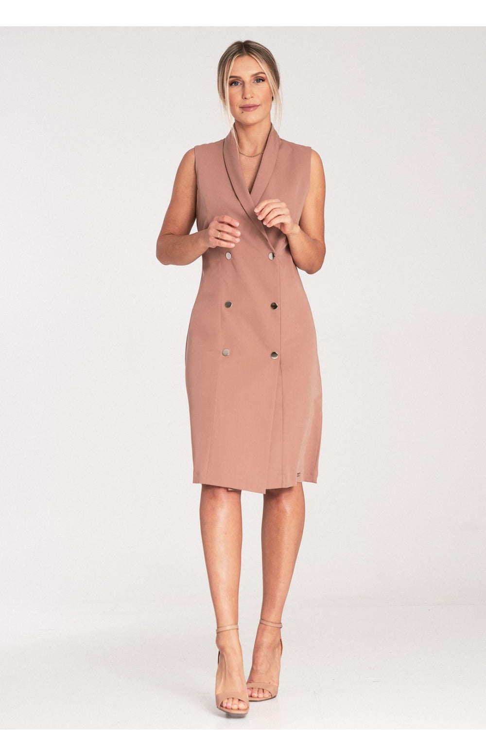 Figl Beige Midi Wrap Sleeveless Dress - view 2