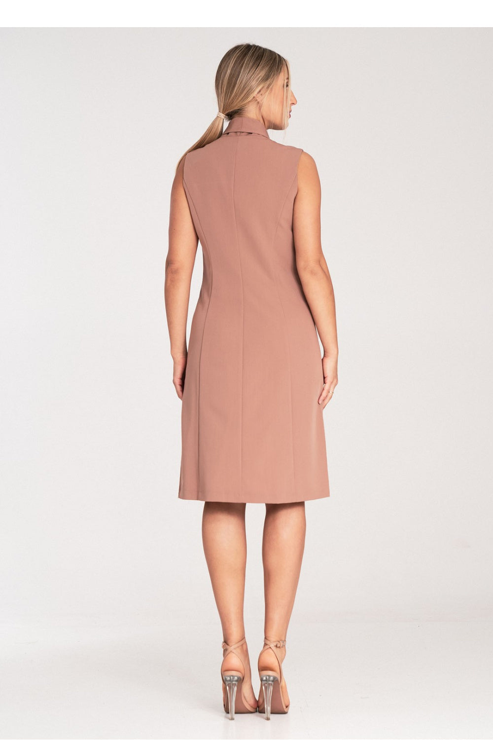 Figl Beige Midi Wrap Sleeveless Dress - view 3