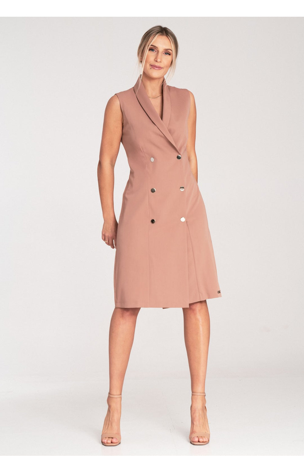 Figl Beige Midi Wrap Sleeveless Dress - view 4