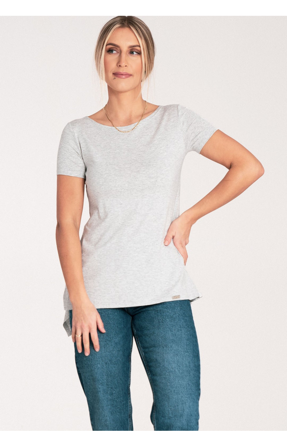 Figl Light Grey Bodycon Long Sleeve Blouse - view 4