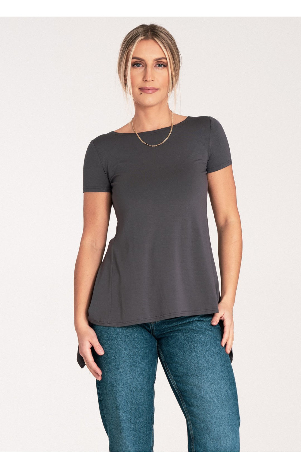Figl Dark Grey Bodycon Long Sleeve Blouse - view 4