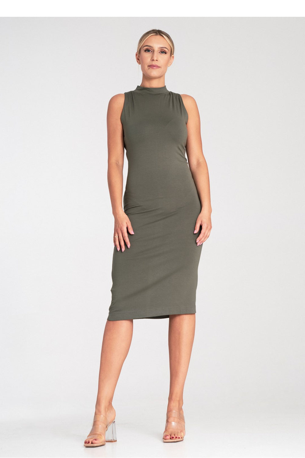 Figl Olive Midi Bodycon Sleeveless Dress