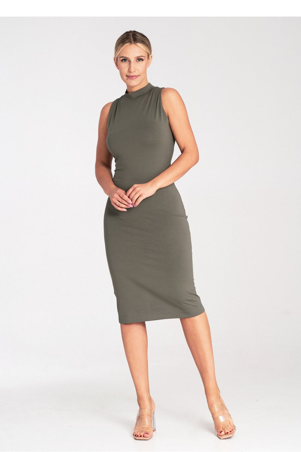 Figl Olive Midi Bodycon Sleeveless Dress - view 2