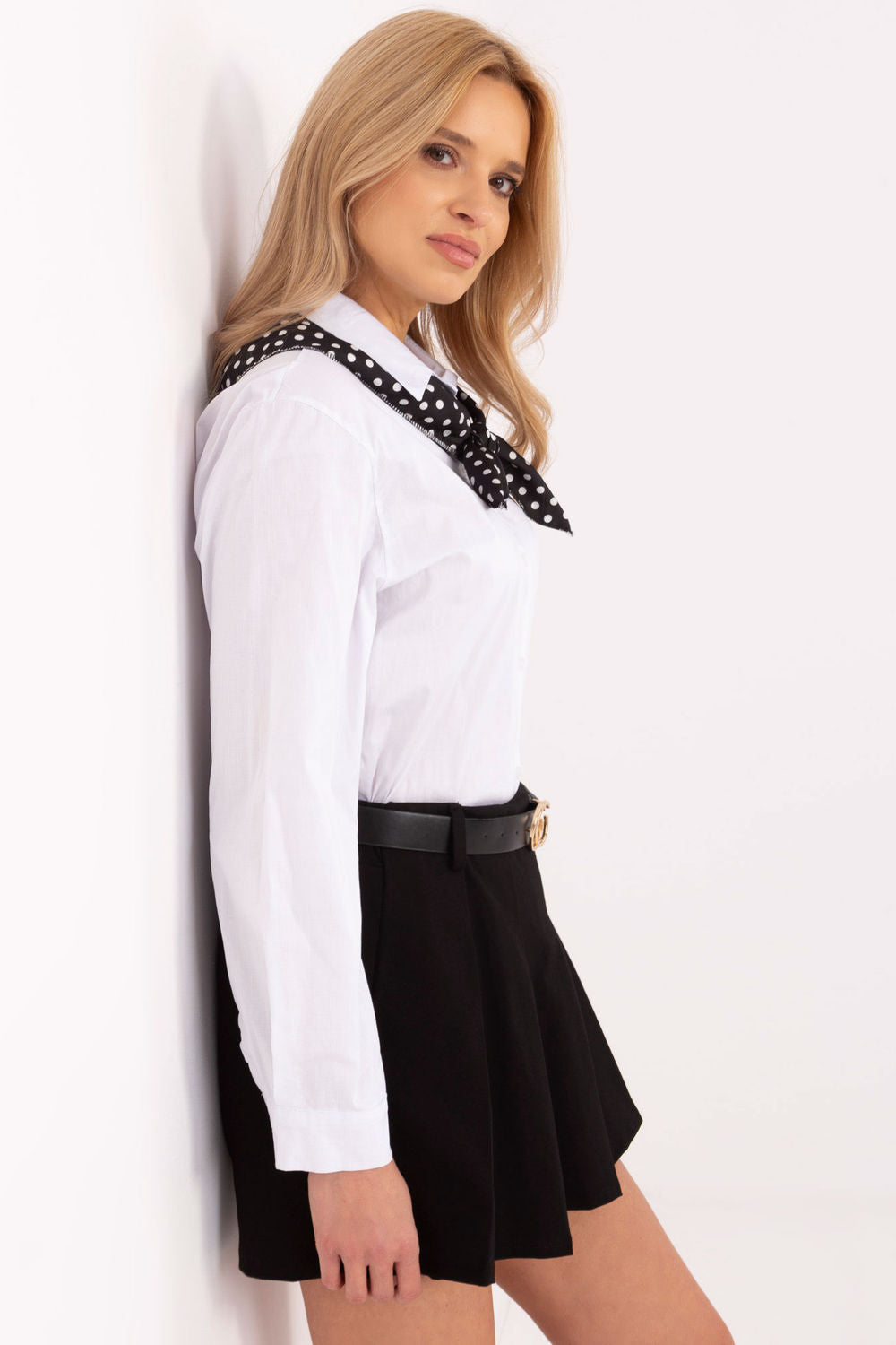 Italy Moda White Cotton Long Sleeve Top - view 2