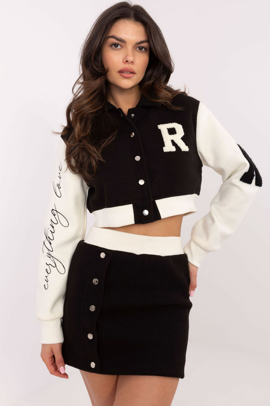 Factory Price Black Long Sleeve Skirt Co-Ord Set