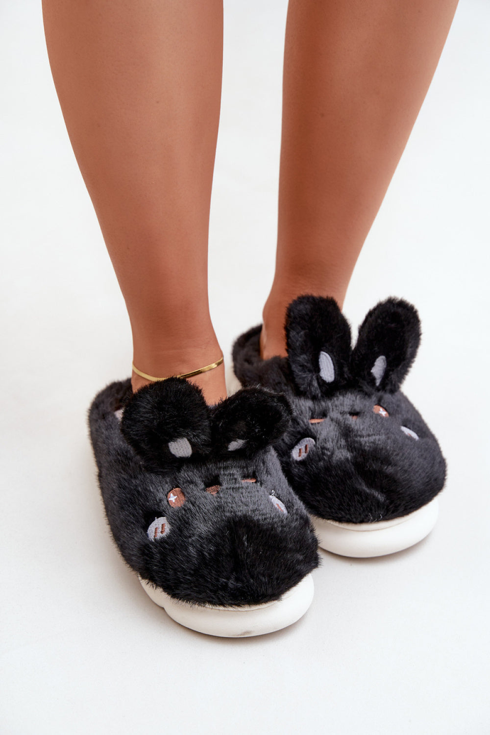 Step In Style Natasha Black Warm Lined Slippers - view 3