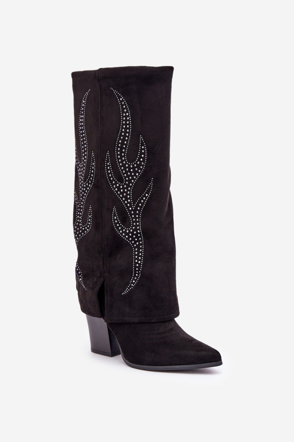 Step In Style Ivilta Black Faux Suede Heeled Ankle Boots - view 2