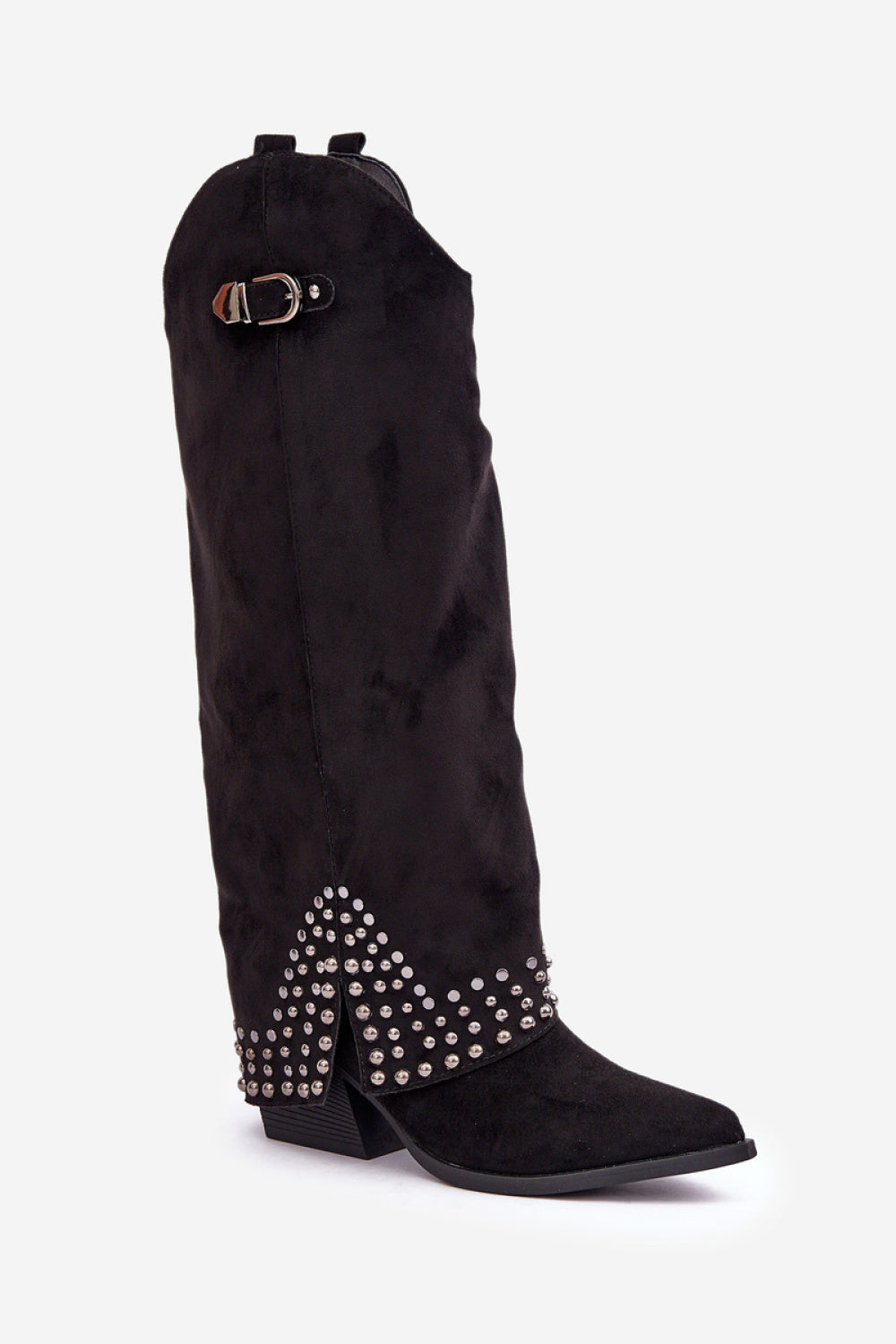 Step In Style Iveliri Black Faux Suede Heeled Ankle Boots - view 2