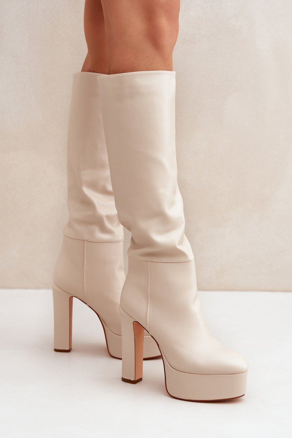 Step In Style Felilorn Light Beige Faux Suede Heeled Ankle Boots - view 3