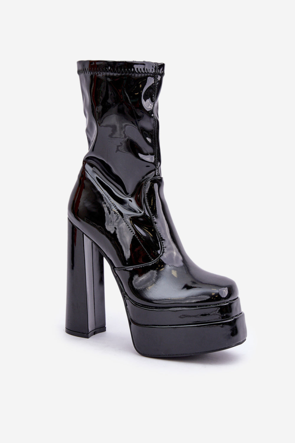 Step In Style Lotisha Black Block Heel Heeled Ankle Boots - view 2