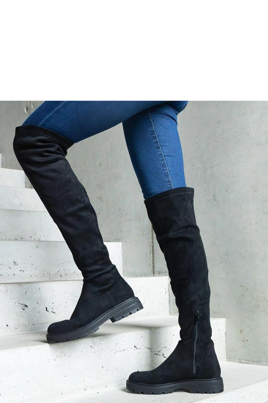 Solea Black Platform Over The Knee Boots