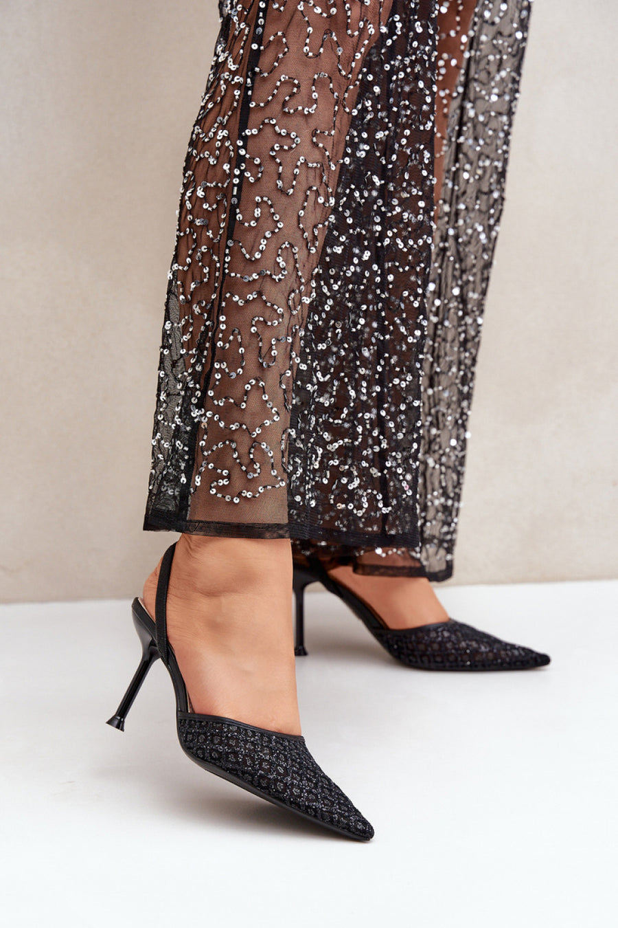 Step In Style Berilae Glitter Sequin High Heels