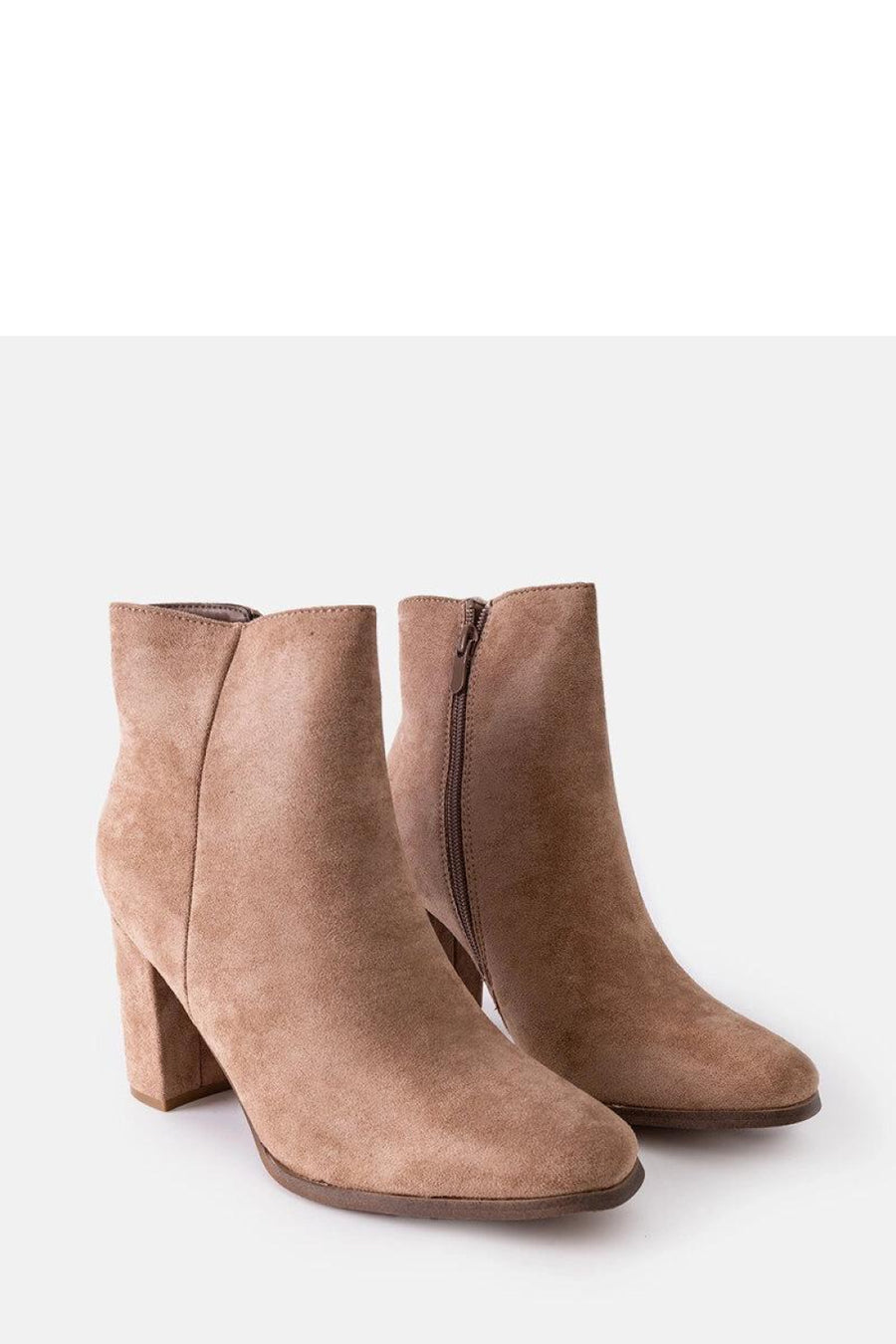 Solea Khaki Block Heel Warm Lined Heeled Ankle Boots