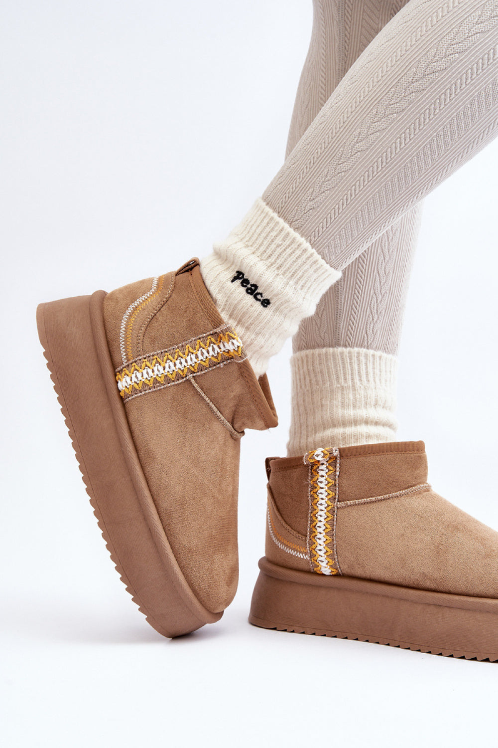 Step In Style Udra Light Brown Faux Suede Platform Snow Boots - view 2