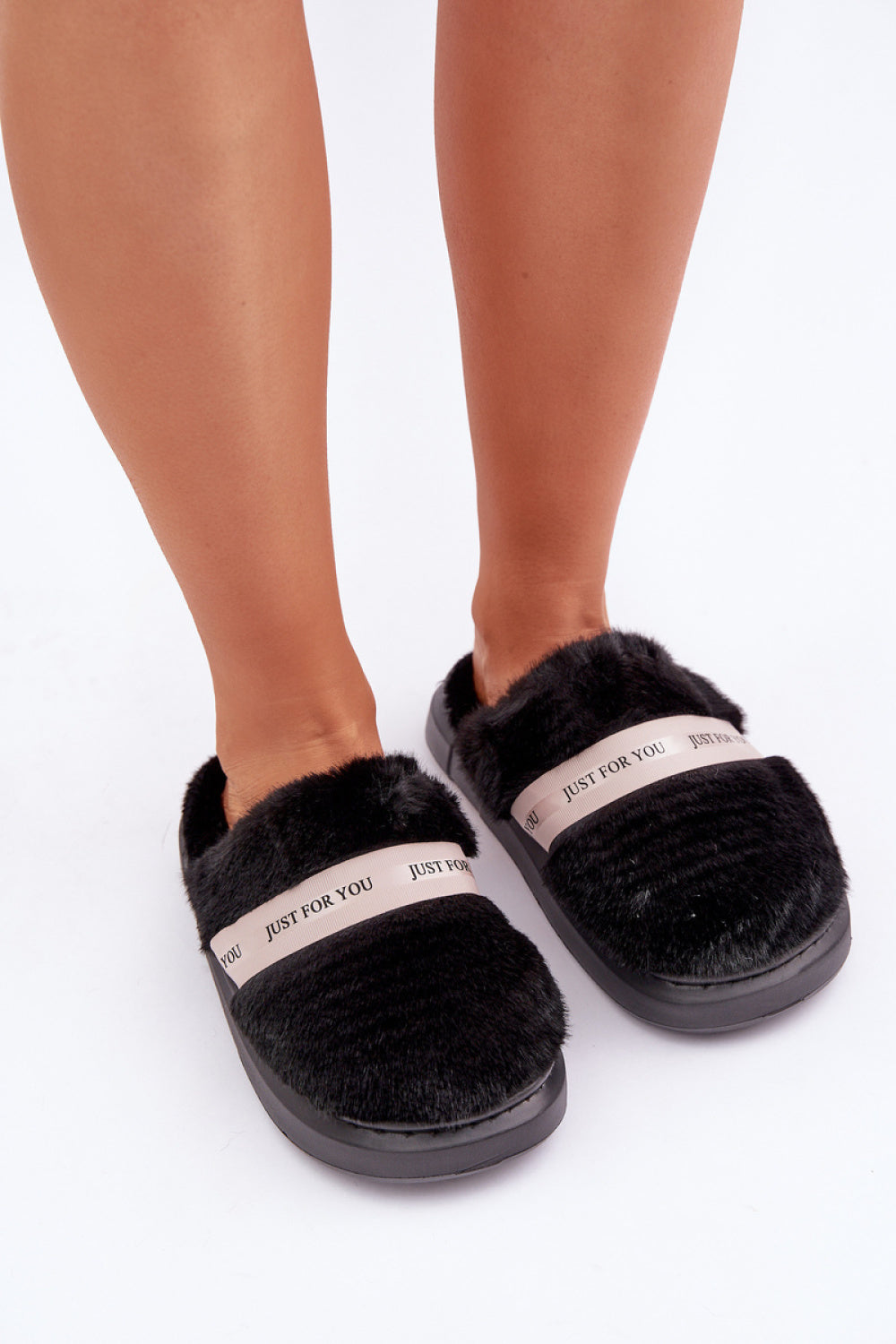 Step In Style Savalithea Black Warm Lined Slippers