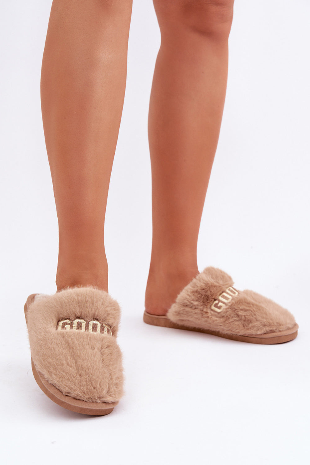 Step In Style Kalelia Camel Warm Lined Slippers